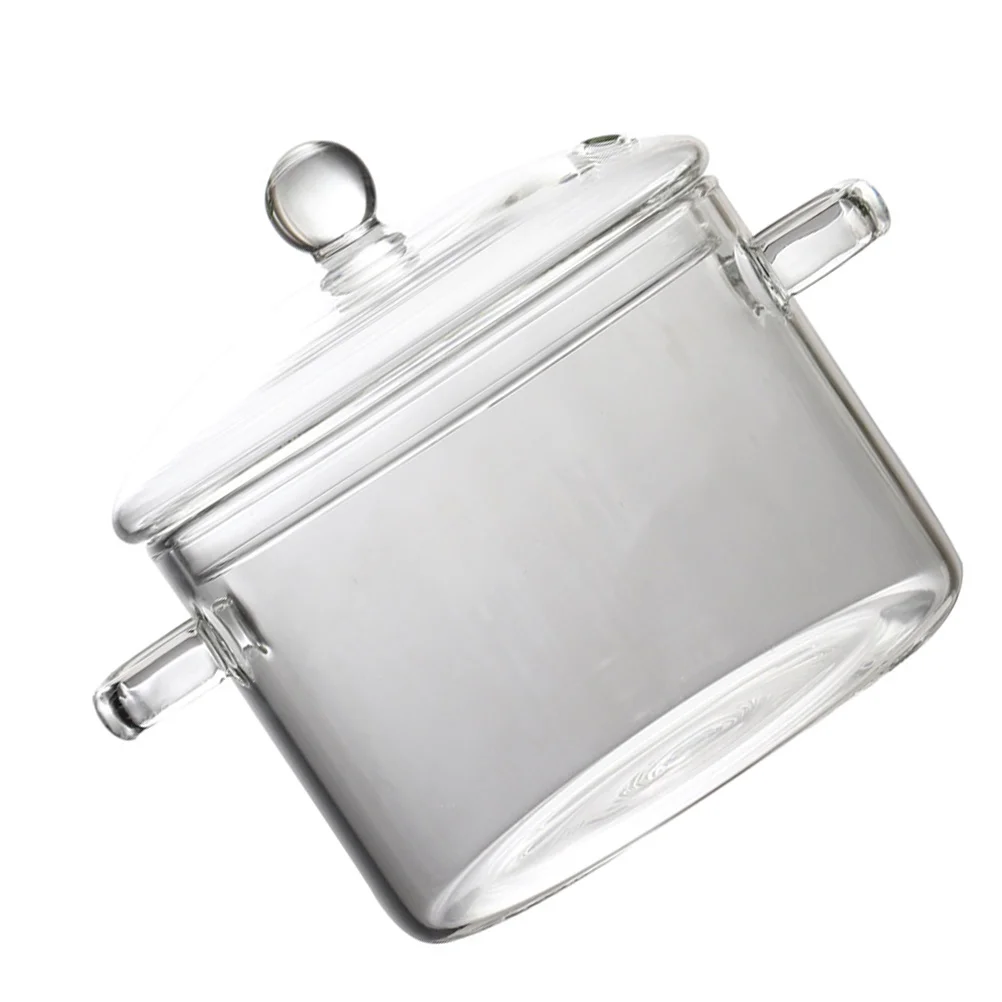 

Transparent Stove Heating Glass Bowl Noodles Soup Glass Pot with Lid (1350ML)