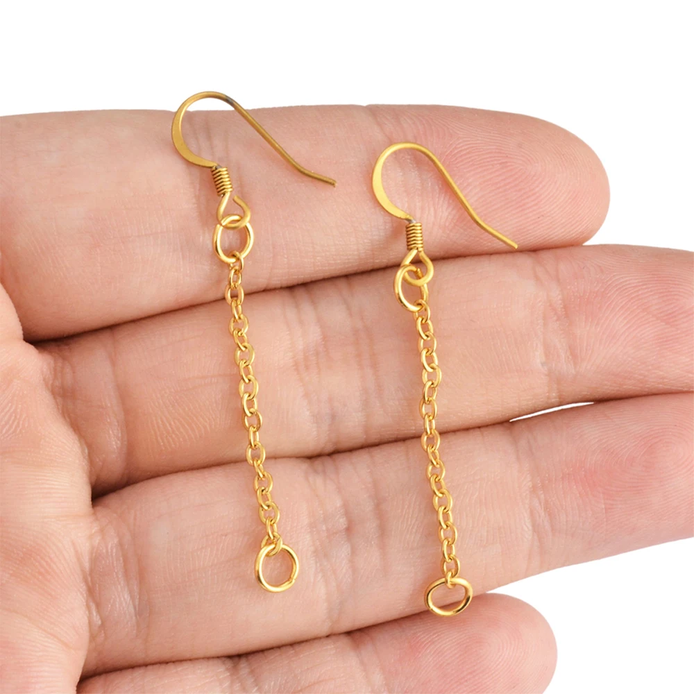 10Pcs Stainless Steel Gold Long Tassel Chain Drop Dangle Earrings Ear Line Earrings Chain for Diy Jewelry Makings Accessories