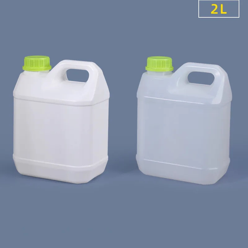 

Empty 2 liter square plastic bottle liquid jerry can food grade HDPE Container for Alcohol Gel shampoo Refillable bottle 1Pcs