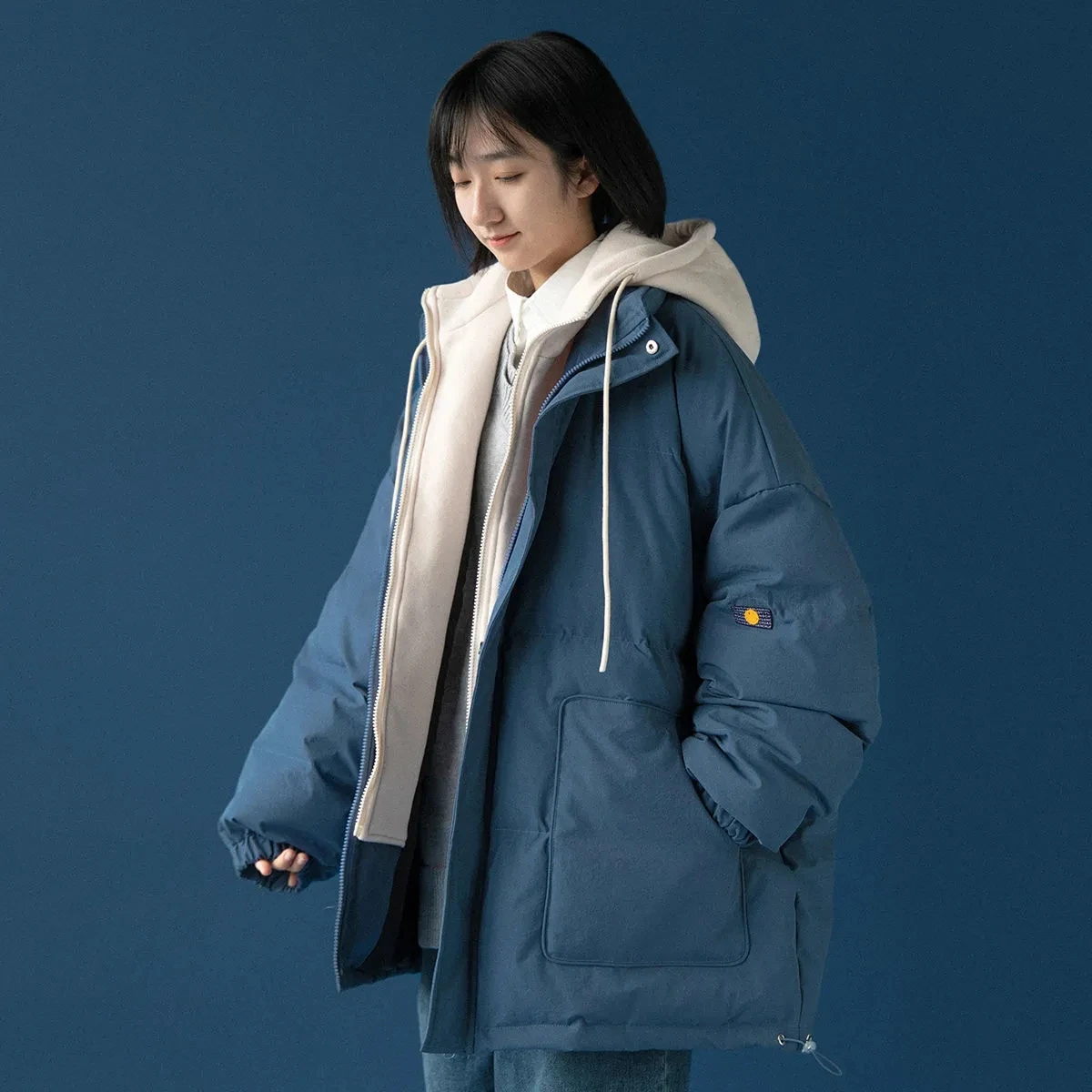 Student Cotton Coats 2022 Winter Jacket Warm Hooded Down Cotton Parkas Women's Oversize Loose Cotton-Padded Coat Parka Outwear