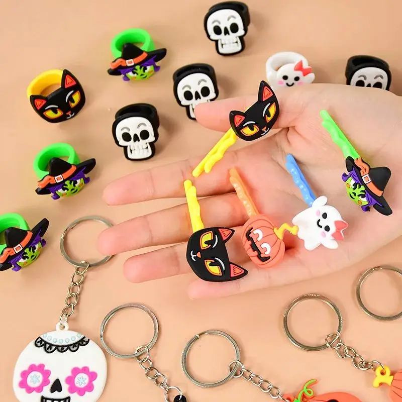 Силиконовые брелки с черепом тыквы браслет кольца детская игрушка половина