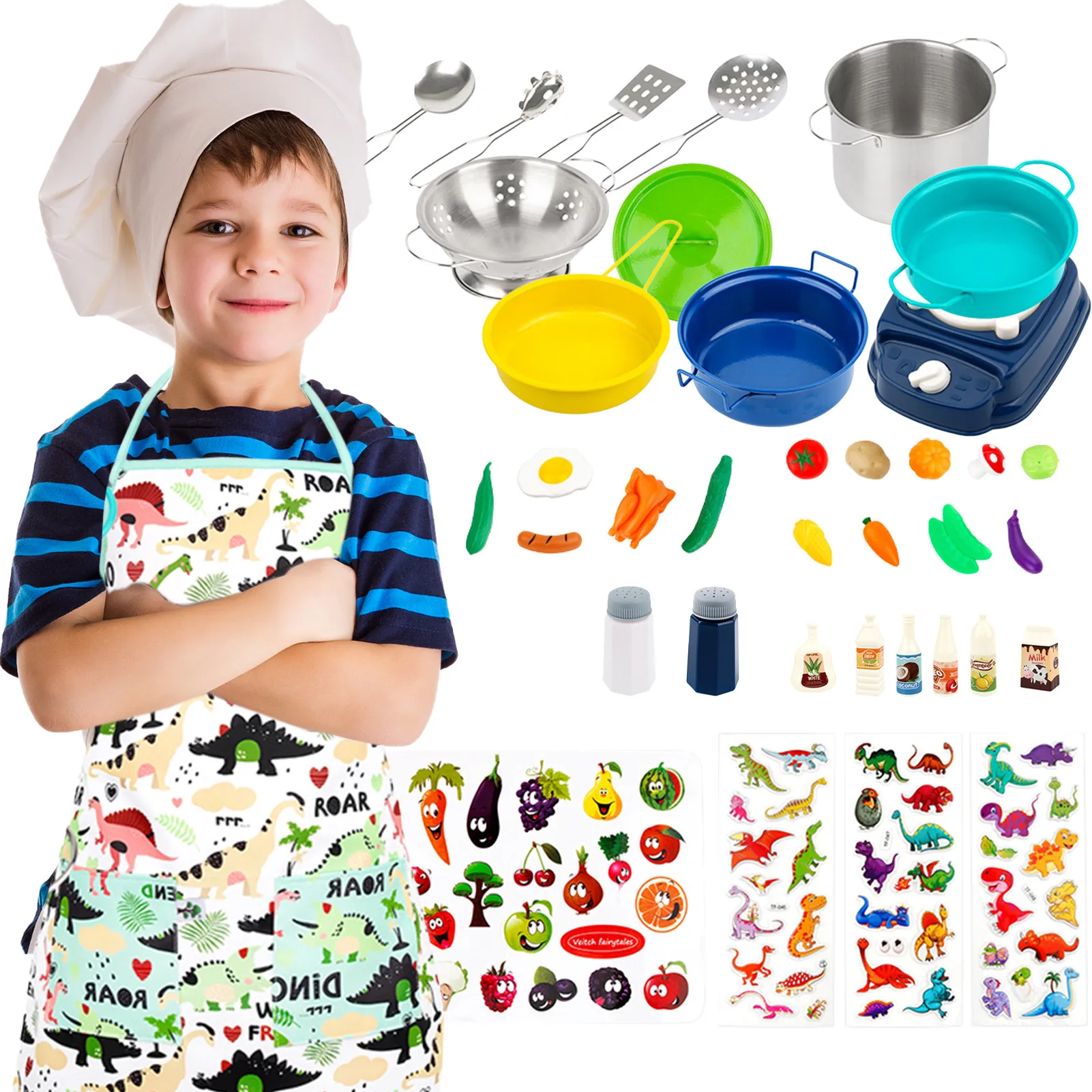 

Детский кулинарный набор, детский кухонный игровой набор, наборы кастрюль и сковородок для детей, для маленьких девочек и мальчиков в возра...