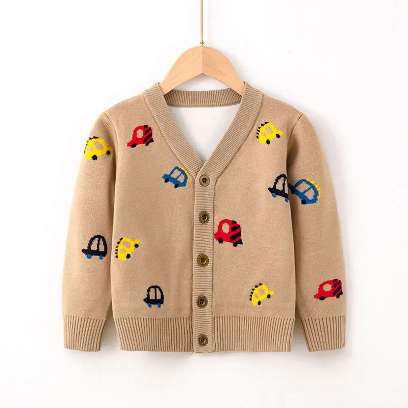 

Children Clothing 2022 New Autumn and Winter Children's Christmas Sweater Baby Girls Boys Car Pullover Long Sleeve Knitwear