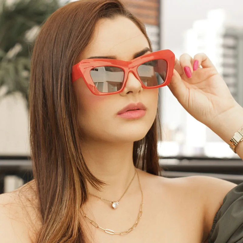 

Индивидуальные треугольные очки кошачий глаз винтажные брендовые дизайнерские очки в стиле хип-хоп с защитой от ультрафиолета UV400 повседне...