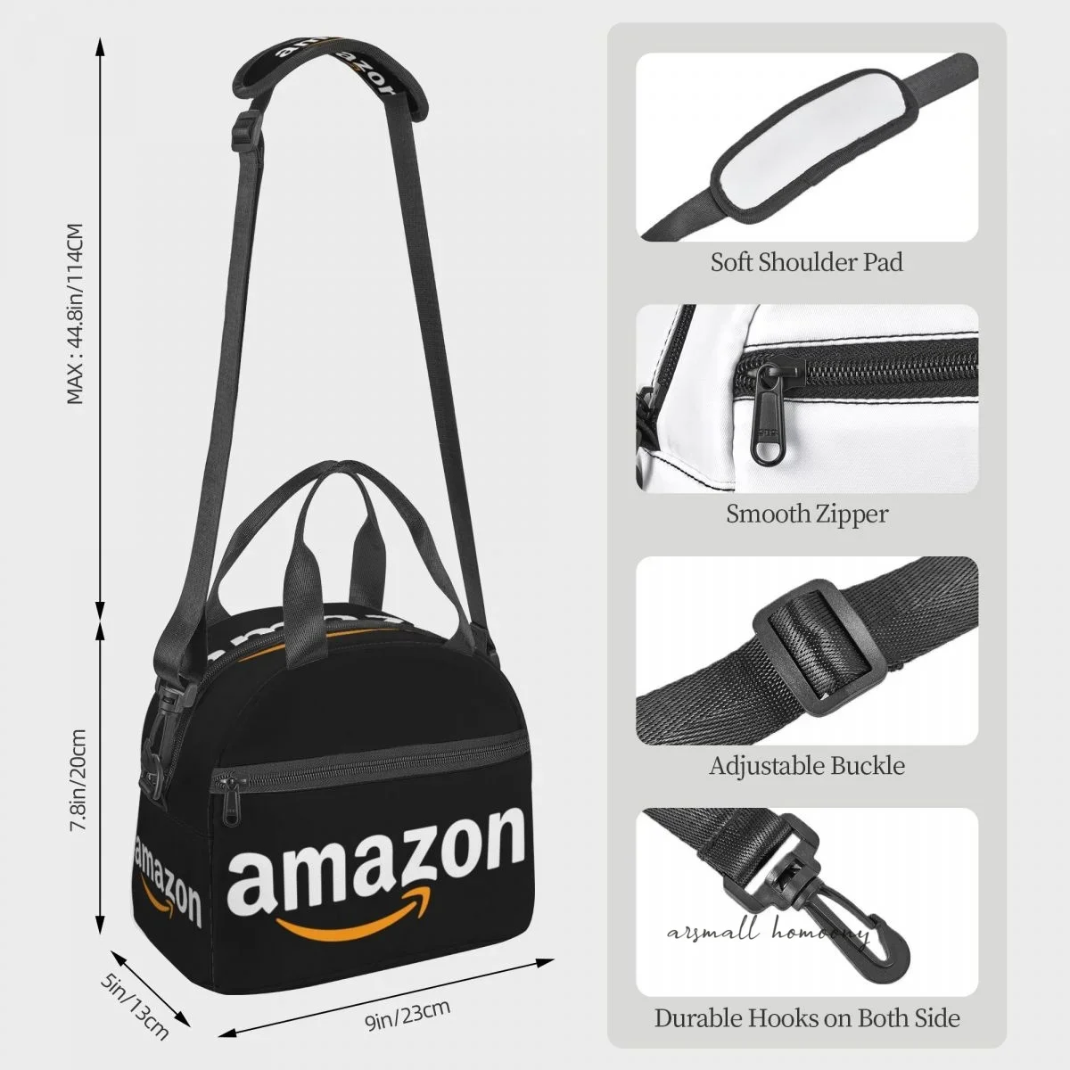 Сумка для ланча с логотипом Amazon женщин портативная термоизолированная коробка