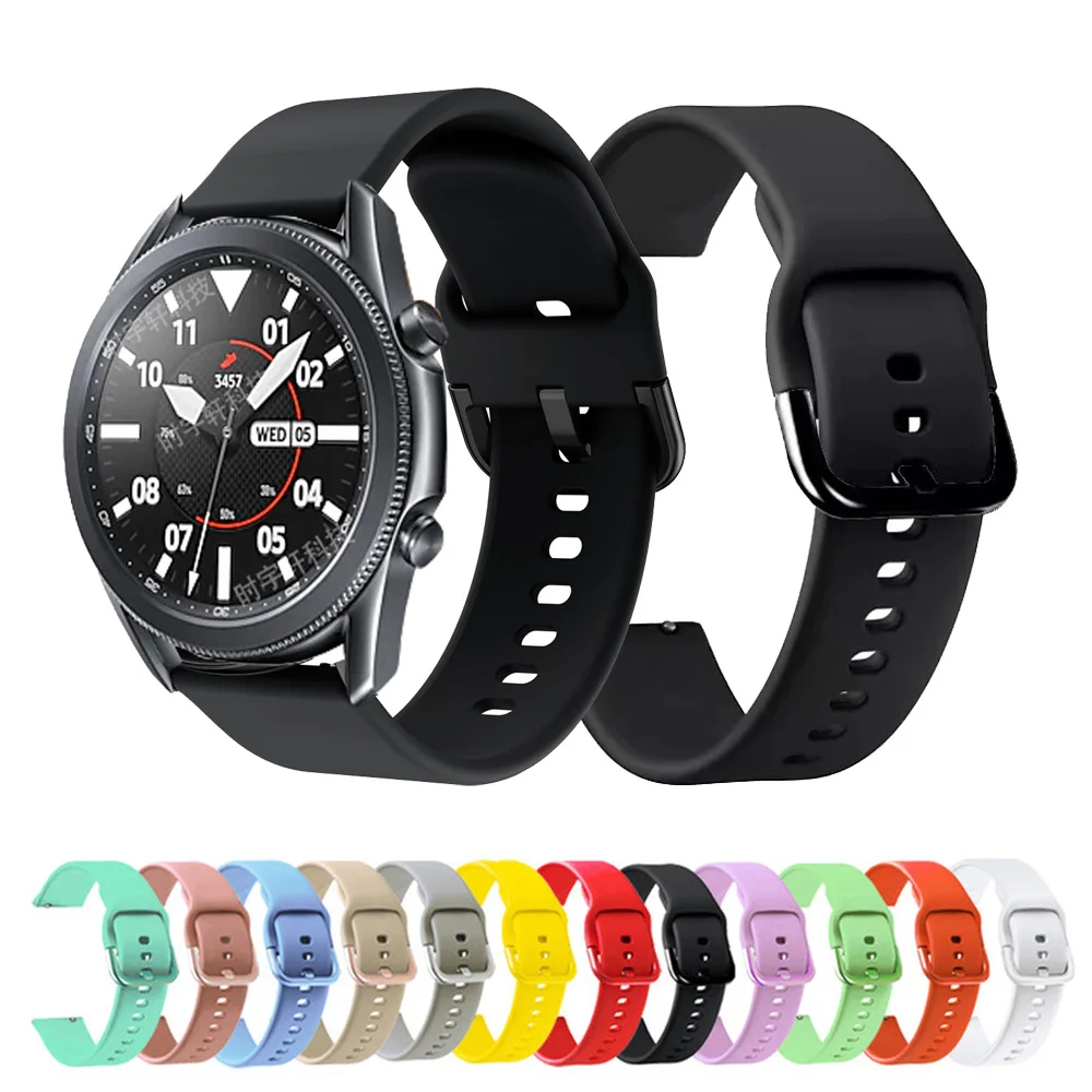Для Samsung Galaxy Watch 3 41 мм 45 ремешок 20 22 силиконовый для 42 46 мм/Gear S3 S2/Active 2 спортивный