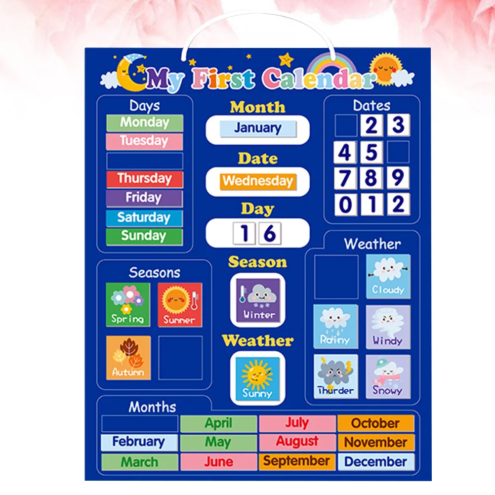 

Calendar Classroom Chart Magnetic Pocket Plate Weather Learning Early Educational Seasons English Preschool Boardtoddler