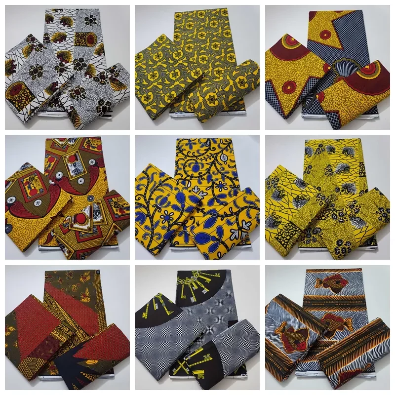 

Африканские оригинальные восковые 100% хлопчатобумажные ткани африканская вощеная ткань принтом 2022, новейшая восковая Ткань 6 ярдов, Африкан...