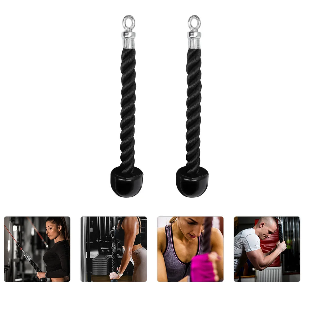 

2 Pcs Single End Tension Rope Workout Fitness Grip Tricep Heavy Duty Gym Supplies Pull Triceps