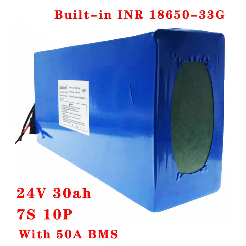 

Laudation 24V 30ah Electric Bicycle Lithium Battery 29. 4V 7S 10P 18650 Pack For 250W 350W 500W Electric Motorcycle With 50A BMS