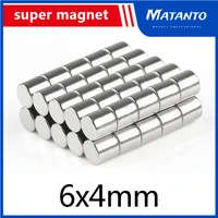 2050100pcs 6x4mm permanent small round magnet 6mmx4mm neodymium magnet dia 6x4mm mini strong magnetic magnets 64mm