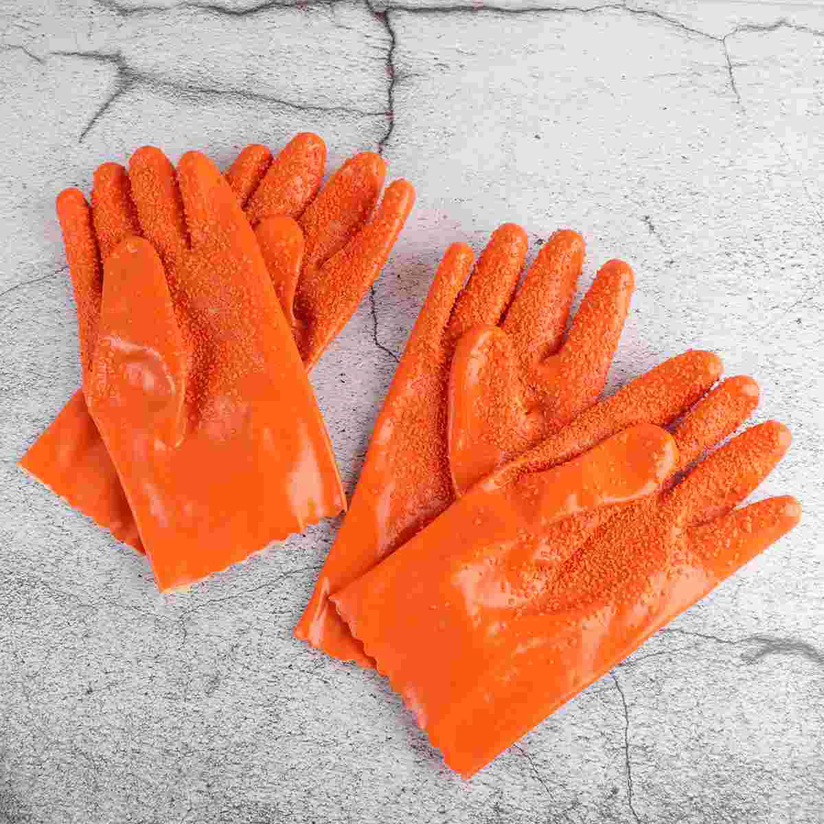 

2 Pair Rubber Washing Gloves Acid and Alkali Resistant Catch Rubber