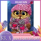 Алмазная живопись HUACAN, животное в виде совы, алмазная вышивка 5D сделай сам, вышивка крестиком, семейный Декор