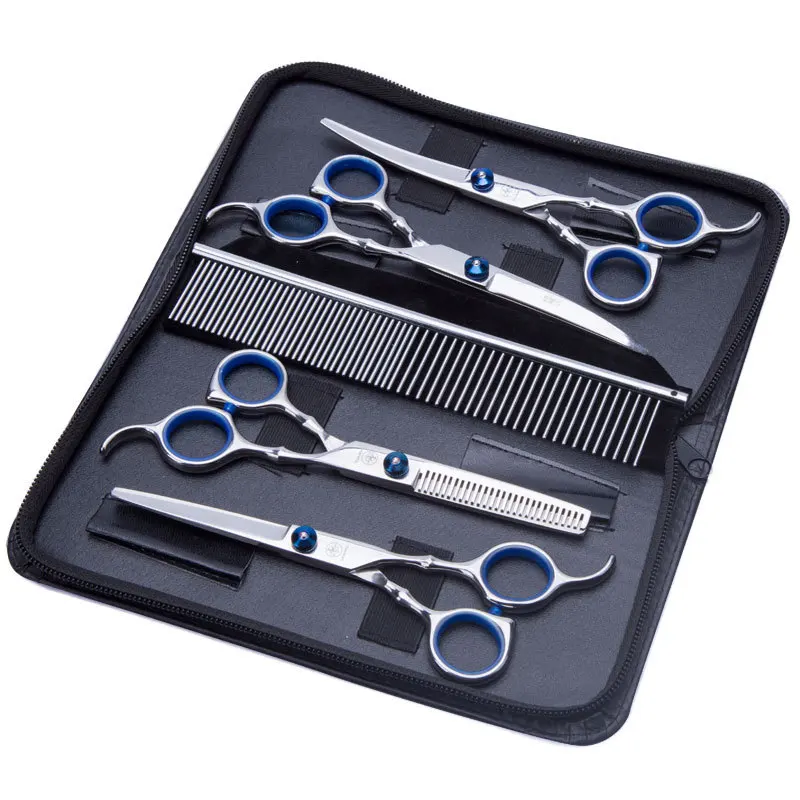 

Suit Barber Scissors Professional Scissors Tools Pet Grooming For Stainless 5pcs/set Dogs Animal Steel Hairdresser Dogs Cutting