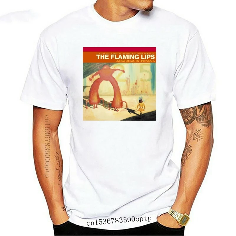 

Мужская одежда, новинка, Мужская футболка Yoshimi с принтом "Пламенные губы", "Битвы за розовых роботов", размер S-2Xl, футболка для спортзала