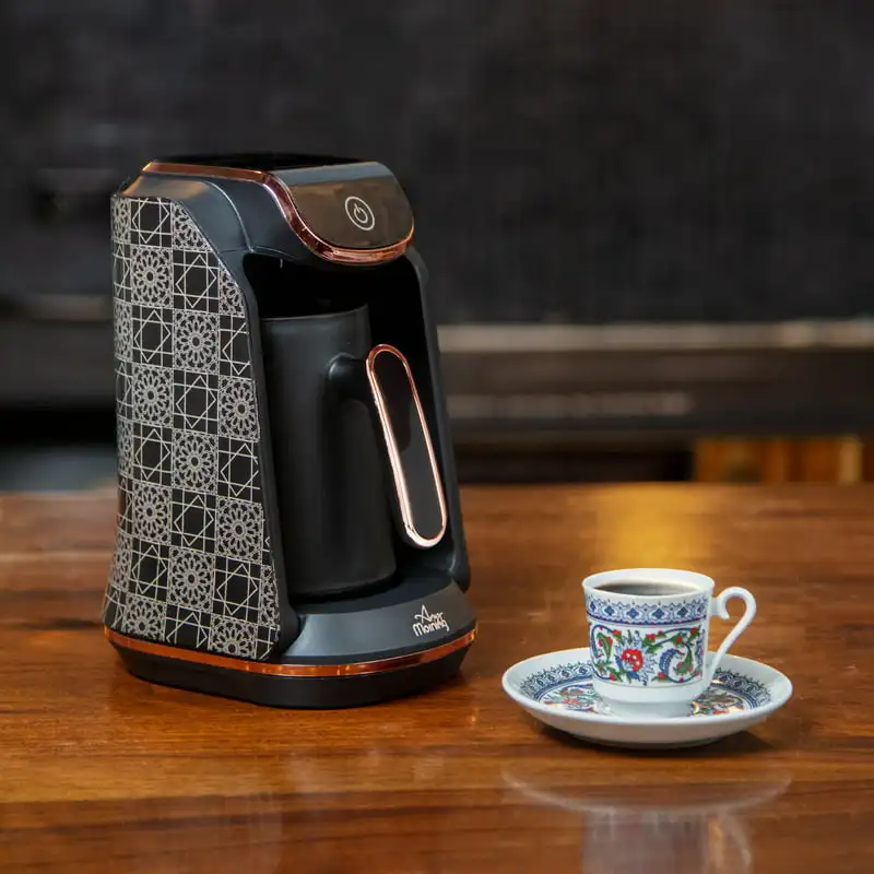 

Greek Coffee Machine | 1 to 4 Cup Brewing Capacity | Overflow Prevention | Sound Alarm | 120V | Black