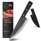Кованый нож шеф-повара из нержавеющей стали, 8 дюймов, кухонный нож, столовые приборы, мясной нож, овощной нож, инструмент ручной работы, японский нож в футляре