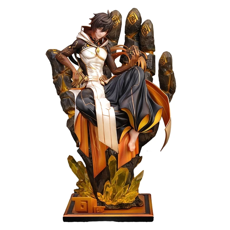 

Anime Figure Genshin Impact Rock King Zhongli Xiao Sitting Game Peripherals Sculpture Ornaments Collectible Doll Toys Gift