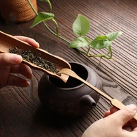 new natural bamboo tea scoop spoon retro style tea tools teaspoon kitchen high quality spoon delicate accessories