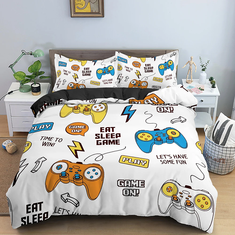 

Gamer Duvet Cover Set Bedding 210x210 Queen Size Kids Boys Girls Bed Set Game Quilt Cover Comforter Cover Bedding Set 2/3Pcs