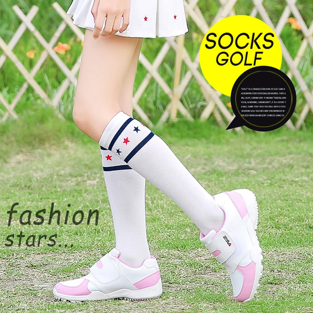 PGM Kids Golf Socks High Thin Soft Breathable Thight Stocking Girl Sport Socks Legging for Golf Tennis Fitness Bicycle WZ008