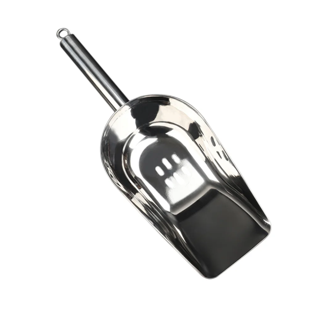 

1Pc Food Ice Scoop Stainless Steel Heavy Duty Filter Scoop for Rice Tea Candy