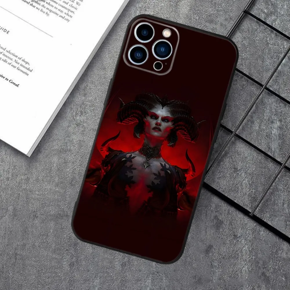 Игровой чехол для телефона D-Diablo 3 4 Apple iPhone 15 14 13 12 11 XS XR X 8 7 Pro Max Plus mini силиконовый