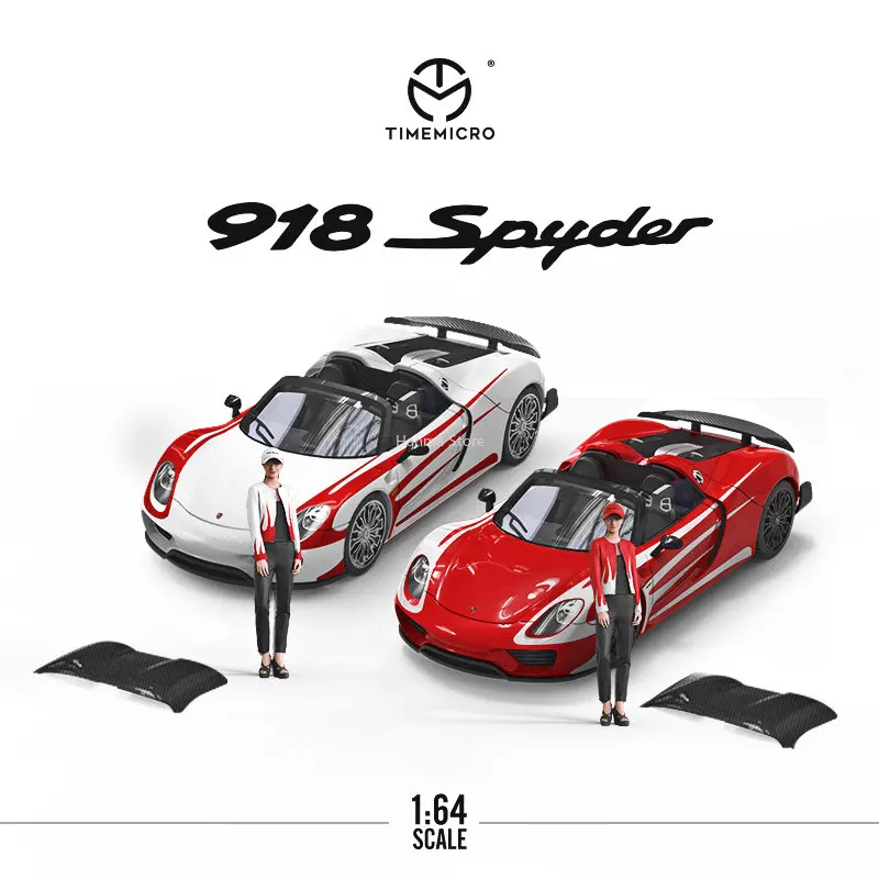 

TIME MICRO 1:64 918 модель автомобиля Spyder с белым пламенем/красным пламенем