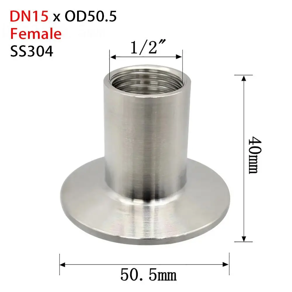 1 шт. BSPT с внутренней/наружной резьбой, тройной зажим SUS304, санитарный DN15-DN40, фитинг для труб, соединитель для домашнего пивоварения 1/4 дюйма, 3/8 дюйма, 1/2 дюйма, 3/4 дюйма, 1 дюйма