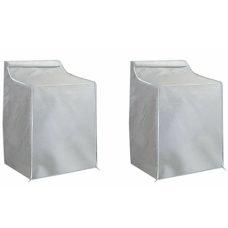 

2X Washing Machine Cover Laundry Dryer Protect Dustproof Waterproof Sunscreen Cover-Silver