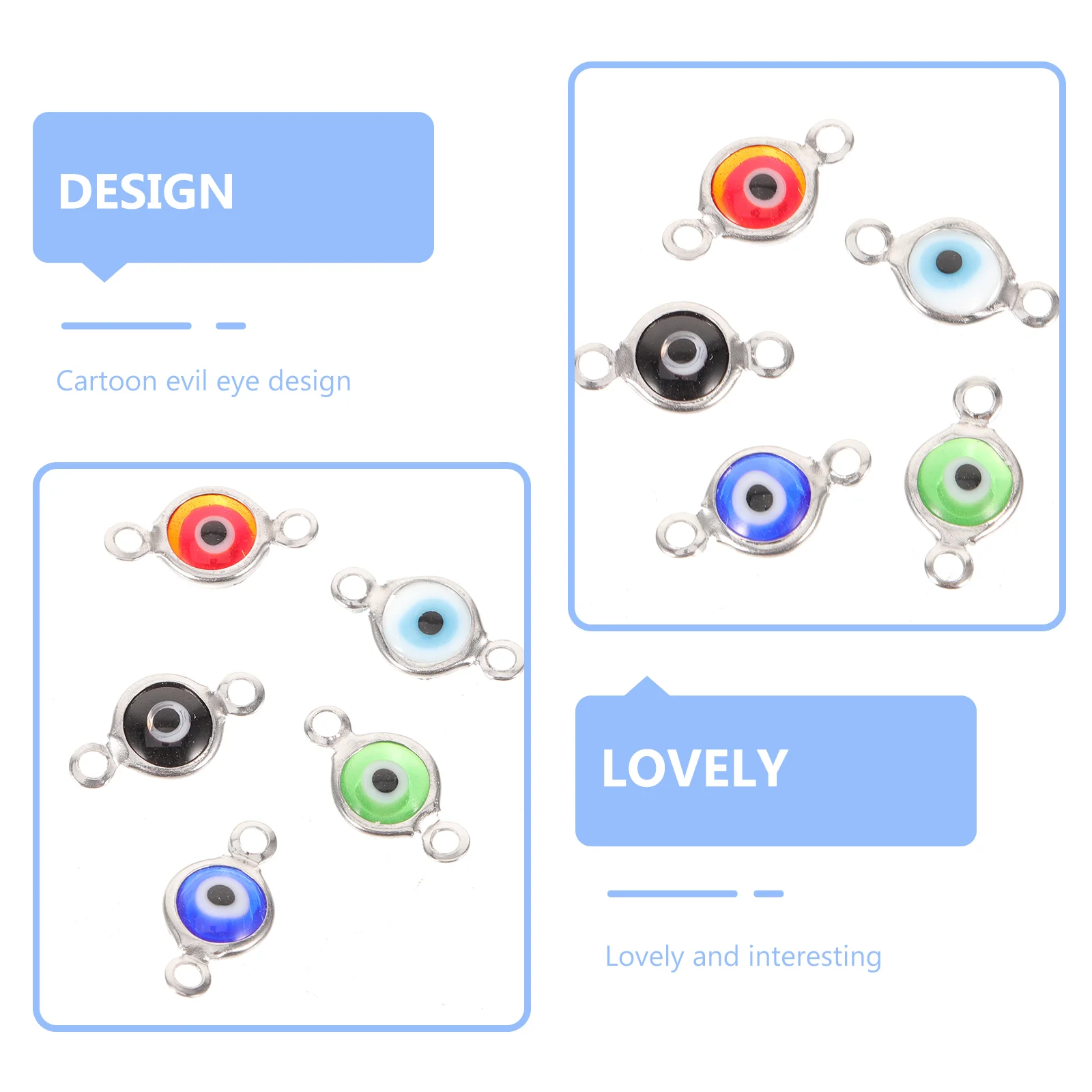 10Pcs Metal Charms for Jewelry Making Bracelets Evil Eye Charms Necklace Jewelry Charms