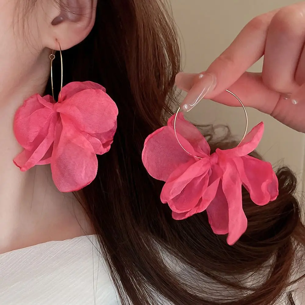 

Преувеличенные милые женские серьги с цветами, висячие серьги для девушек, праздничные пляжные большие цветочные Висячие серьги, женское украшение