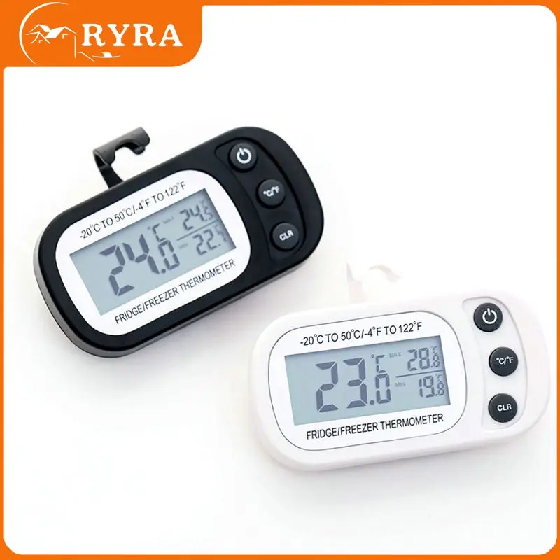 

Цифровой термометр с большим экраном, измеритель температуры с регулируемой подставкой, ЖК-дисплей, висячий термометр для холодильника, точность-20-50