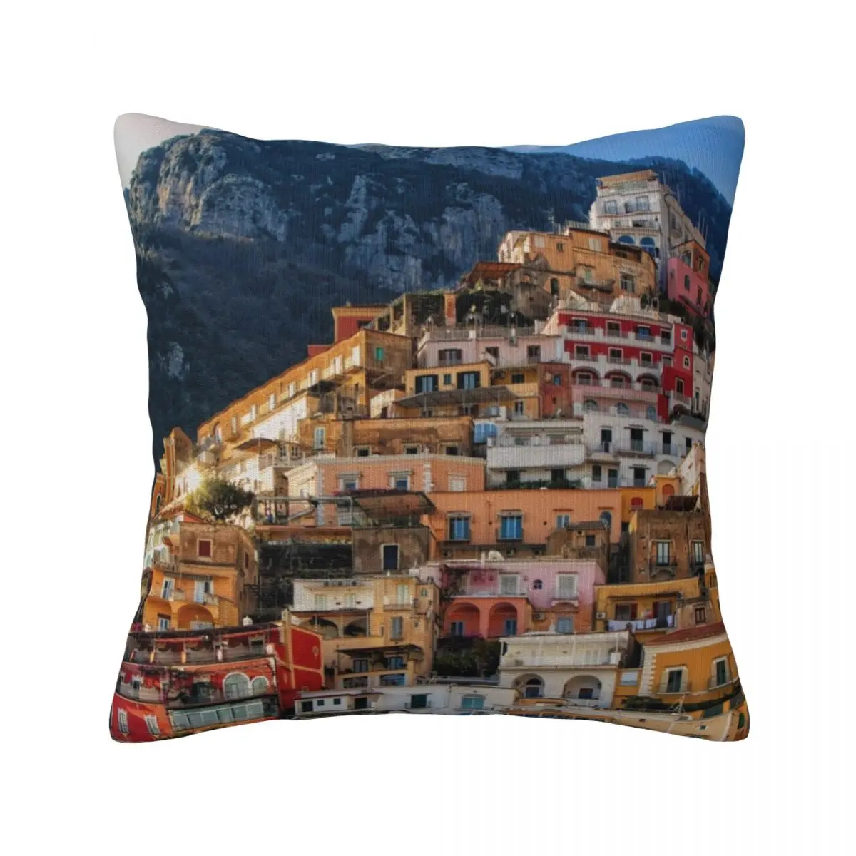 

Architecture Mountains Pillow Case Italy Positano Spring Cute Pillowcase Polyester Cushion Zipper Cover