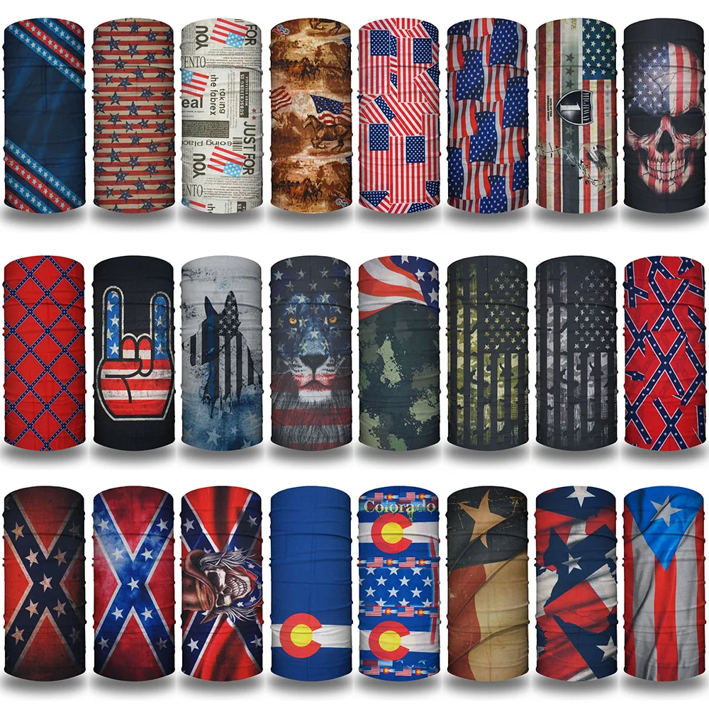 

Женская и мужская бесшовная Балаклава со звездами и флагом