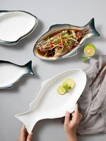 ceramic fish plate restaurant creative fish plate personalized commercial restaurant steamed fish plate ceramic tableware