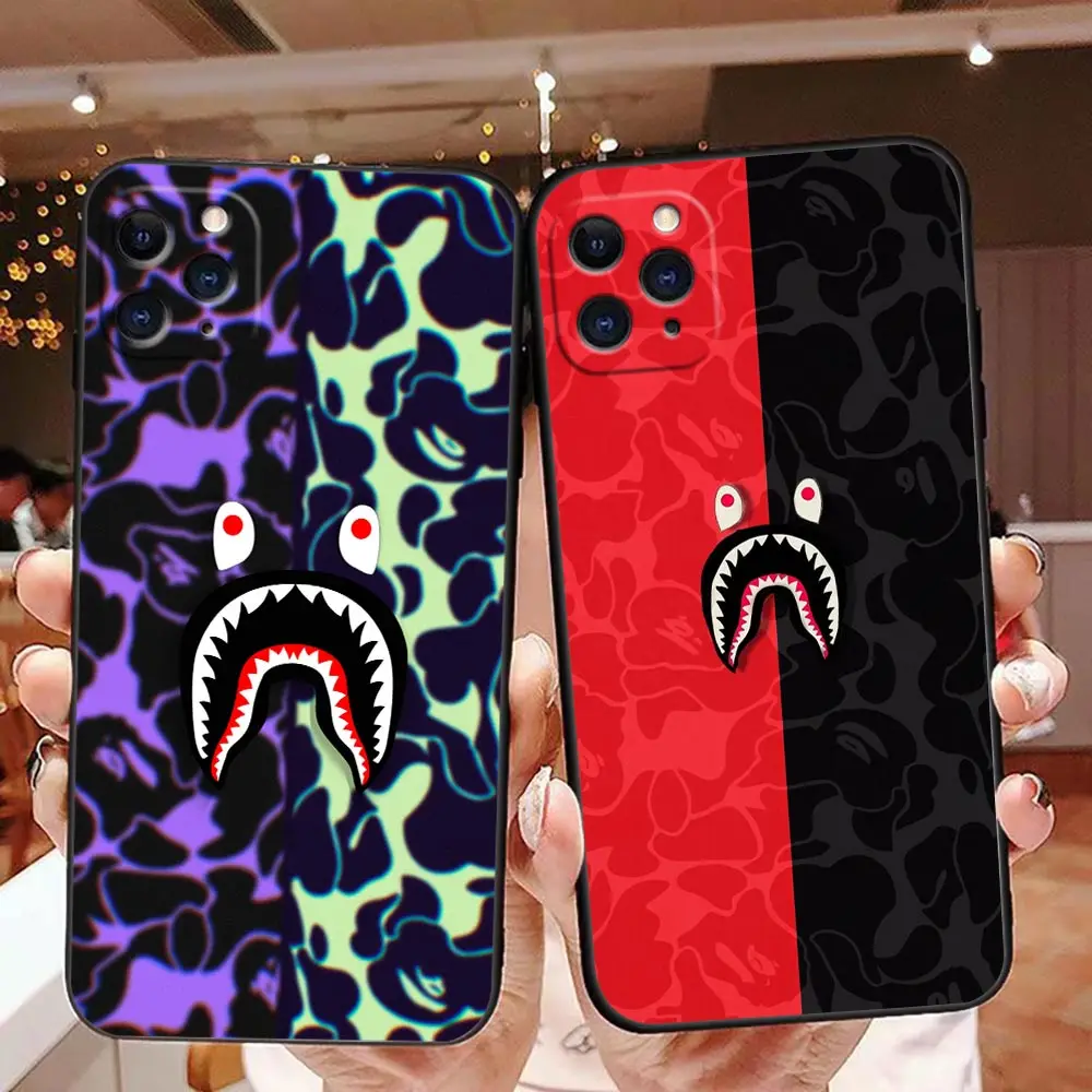 

Coque Funda Phone Case for Apple iPhone 14 11 12 13 Pro 7 8 SE X XR XS Max Mini Plus Case Capa Ritch A-Bath-B-BAPE Sharks Design