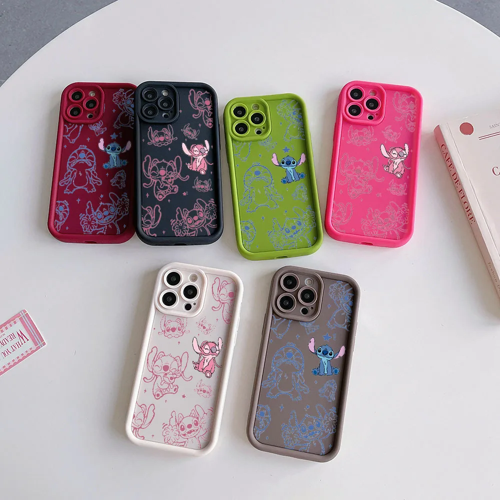 Чехол для телефона Disneies Stitch Angel Samsung S24 S23 S22 S21 S20 Note 20 FE Plus