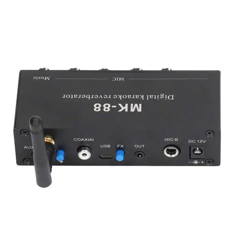 

Digital Reverberator Stereo Amplifier Bluetooth 5.0 Dual Microphone Input DC 12V