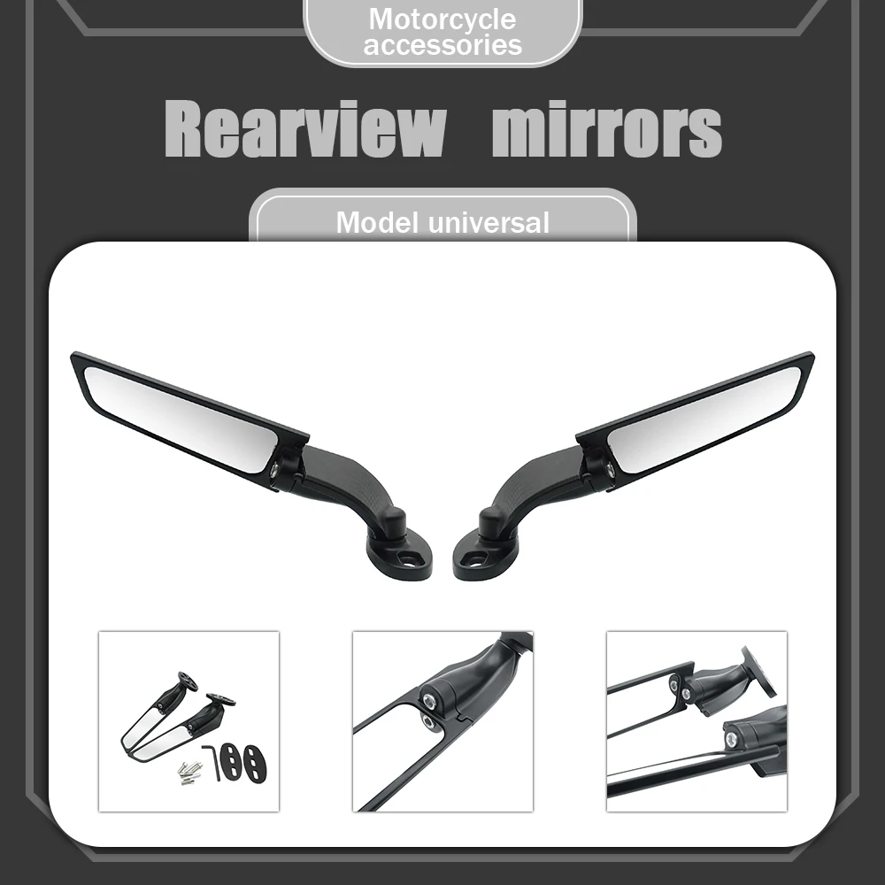 

Motorcycle Mirrors Modified Wind Wing Adjustable Rotating Rearview Mirror For Kawasaki ZX25R Ninja 1000SX ZZR600 ZZR1200 1400