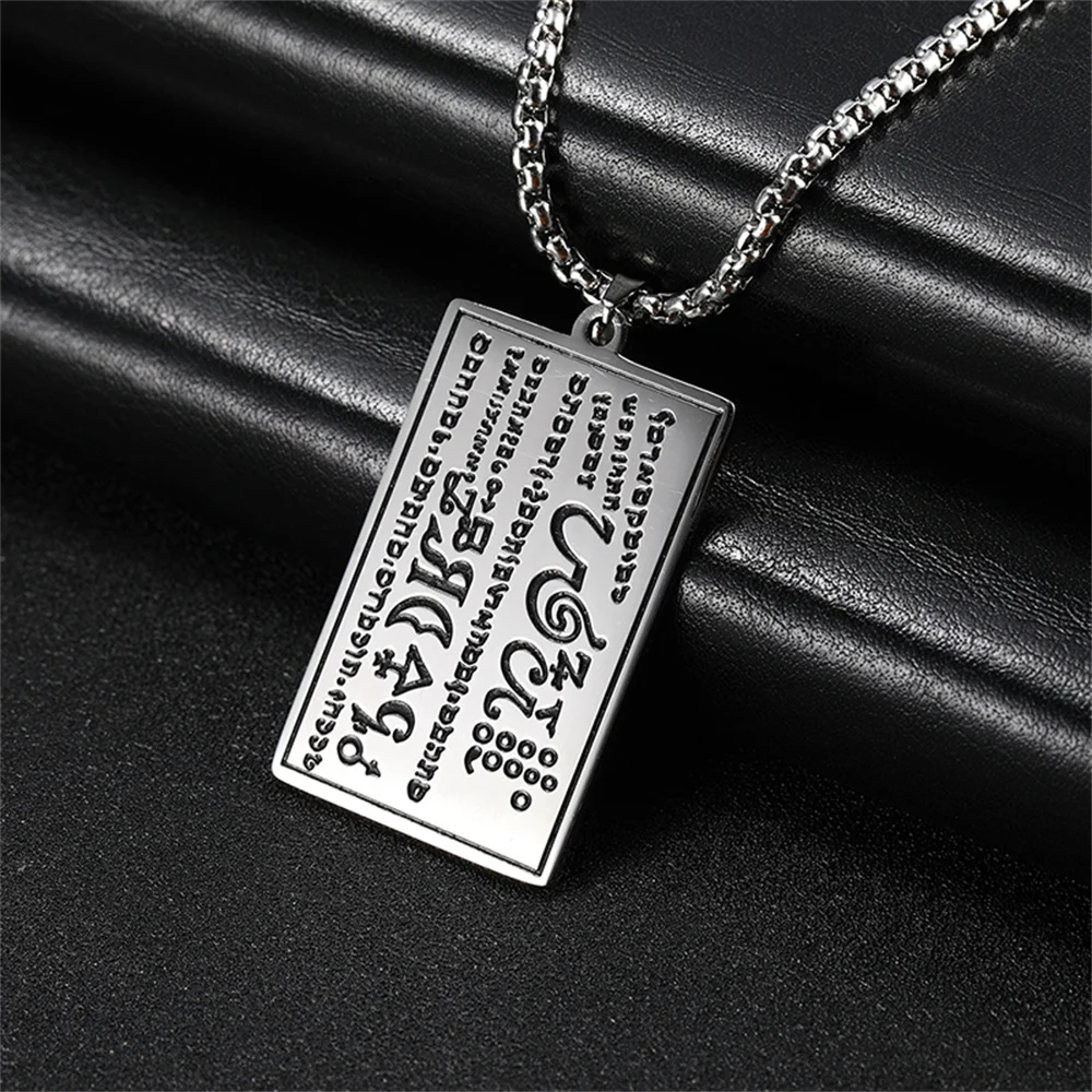 

EUEAVAN Stainless Steel Talisman of Wealth Attracting Money Necklace Mystery of The First Seal 6th and 7th Book of Moses Jewelry