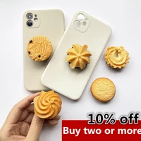 japanese korean mobile phone accessories retractable air sac finger holder grip for phone creative funny biscuit cellphone stand