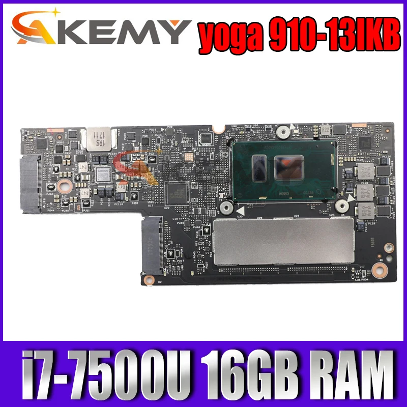 

CYG50 NM-A901 For lenovo yoga 910-13IKB YOGA 910 laptop motherboard NM-A901 with CPU i7-7500U SR2ZV 16GB RAM 100% Fully Tested