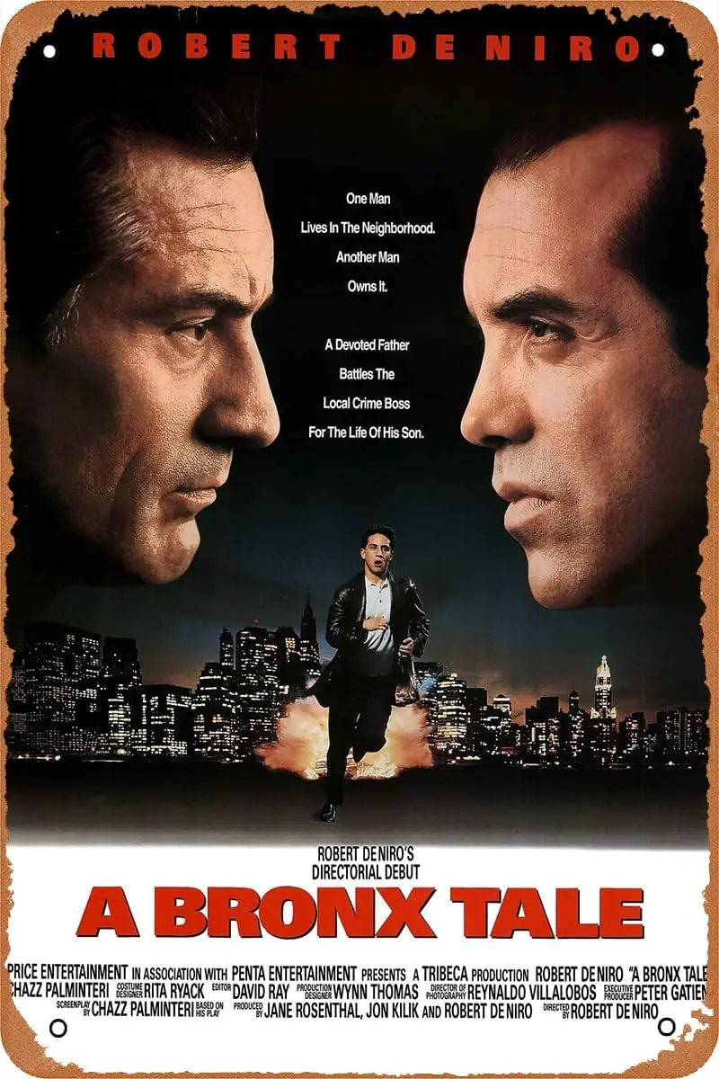QIUJUPP A Bronx Tale Movie Poster Ретро Металлическая Вывеска Винтажная Оловянная для Кафе-бара
