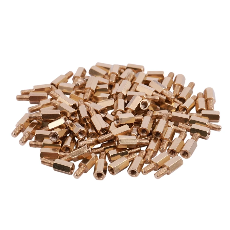 100 Pcs M3 Male Female Brass Hex Stand-off PCB Spacer Pillar 8mm