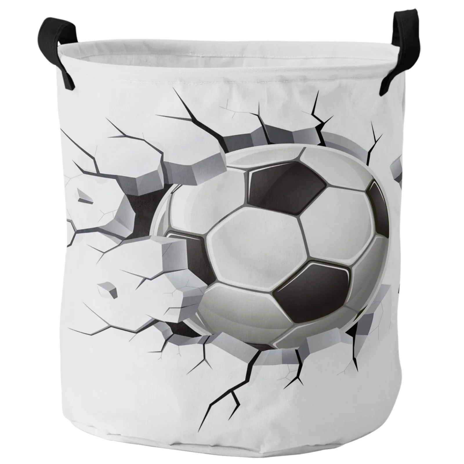 

Football Wall Crack Soccer Dirty Laundry Basket Foldable Waterproof Home Organizer Basket Clothing Children Toy Storage Basket