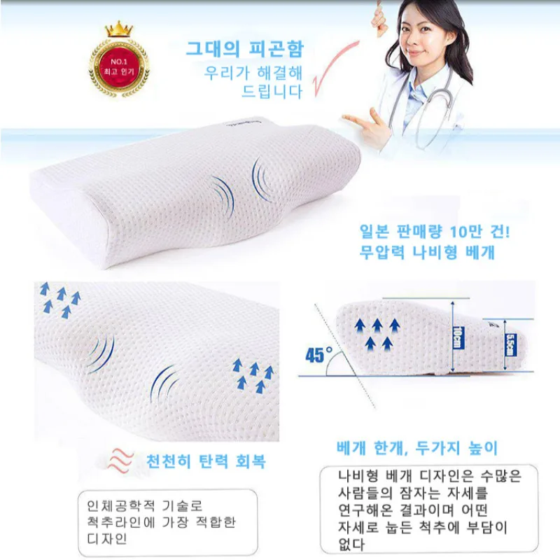 

Memory pillow for a healthy neck