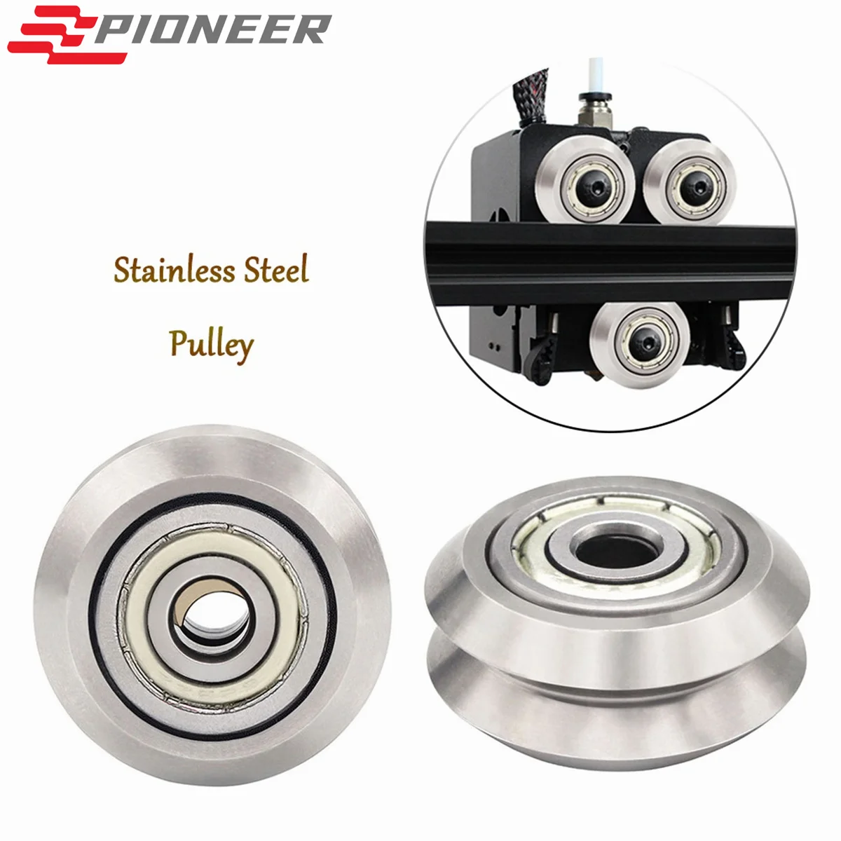 

CNC V-Slot Stainless Steel Wheel with 625zz Bearing Pulley Metal Double V Pulleys Gear Aluminum Extrusion for 3D Printer