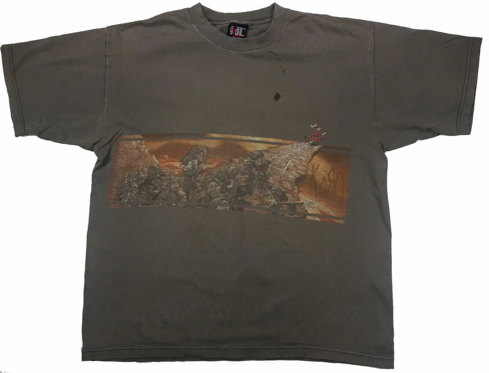 Винтажная Футболка KORN Follow The Leader Tour 1998 гигантская XL для концертов и свиданий