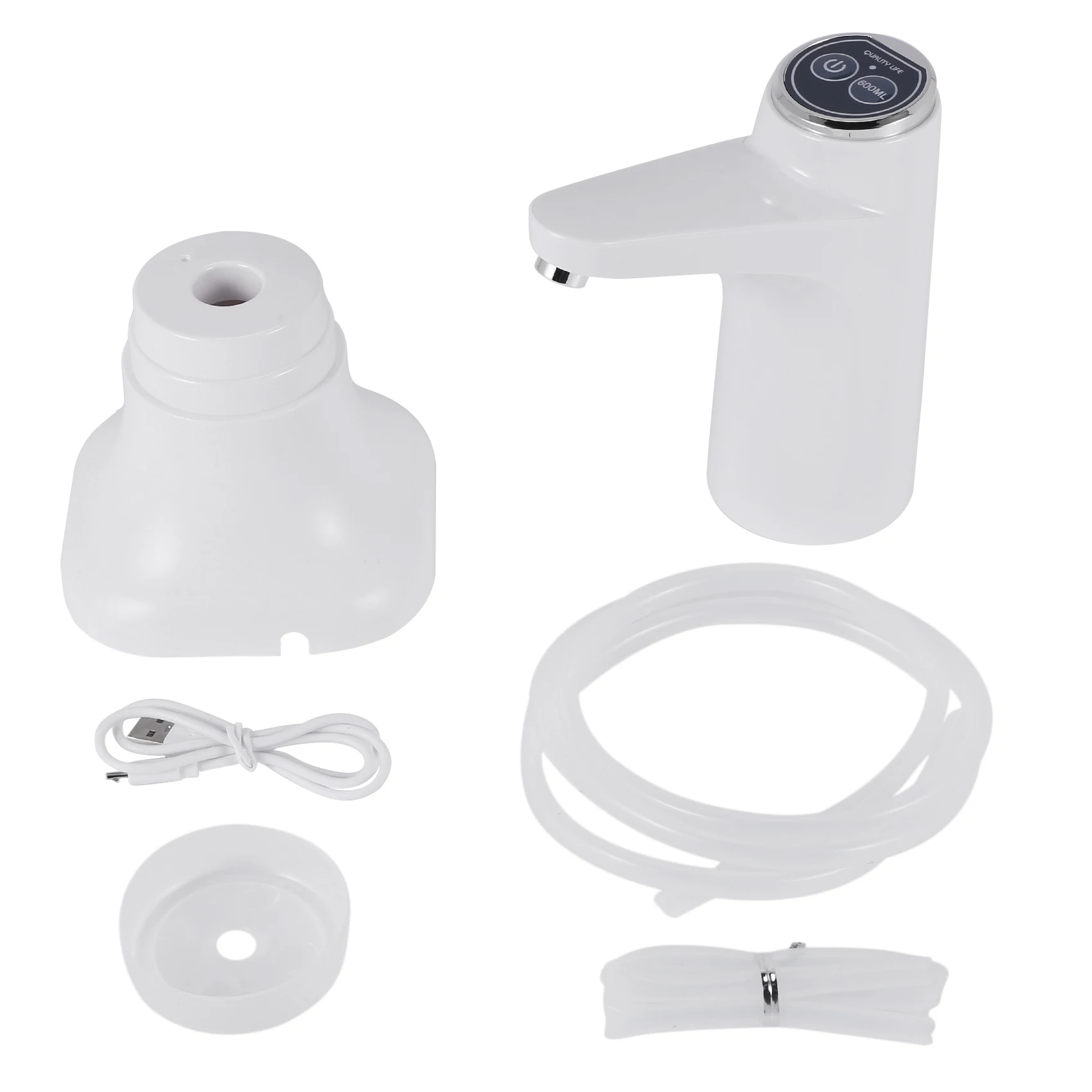 

Электрический насос для бутылки воды с базовым USB-диспенсером для воды, Портативный Автоматический водяной насос, белый диспенсер для бутылок